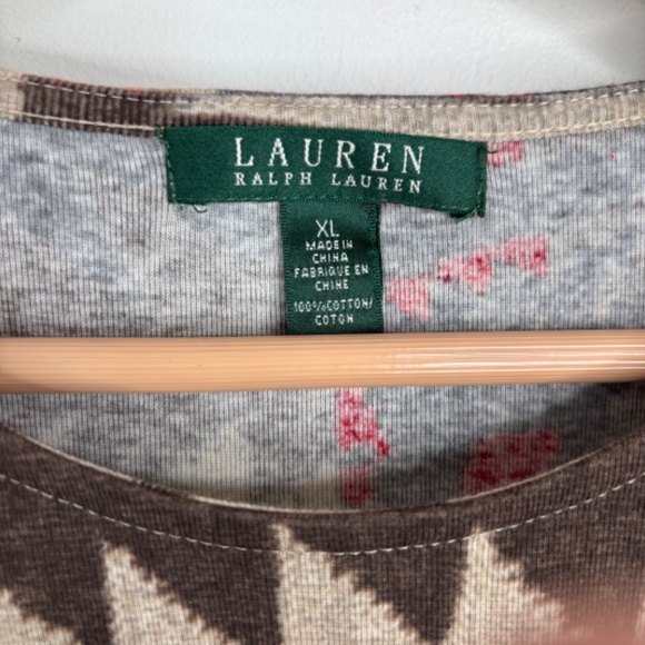 Lauren Ralph Lauren Sweater XL Aztec Tribal Southwestern Western Print Cotton - Picture 5 of 9